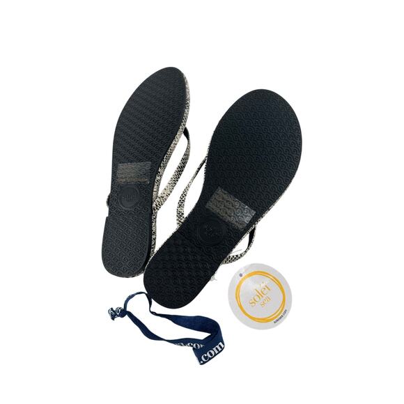 Solei Sea Women's Python Gray Flip Flop Sandals Size 7 - Picture 6 of 8